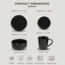 EWFEN Plates and Bowls Sets, 32 Pieces Ceramic Dinnerware Set for 8, Stoneware Dishware Dishes Set, Scratch Resistant Dishes Set, Dishwasher & Microwave Safe, Black