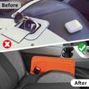 Car Seat Gap Filler with Pockets Leather Car Seat Organizer Automotive Accessories Front Seats Adjustable Gap Filler for Phones Glasses Keys Cards Orange