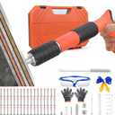 Concrete Nail Gun Kit with 220 pcs Nails, 3 Speed Adjustable Manual Steel Nails Gun Tool, Mini Portable Nail Wall Shooting Machine Fastening Tool for Wall Anchor, Concrete Walls, Fenc, Woodworking