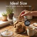 1 Gallon Glass Cookie Jar with Lid Glass Jar with Lid - Airtight Food Storage Container for Cookies, Candy, Flour, Dog Treats Clear Large Kitchen Jar for Pantry - Glass Containers with Lids