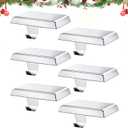 Christmas Stocking Holders for Mantle, Weighted Stocking Hangers, Christmas Stocking Hooks for Tables Window Fireplace Mantle Decoration(Silver,6PCS)