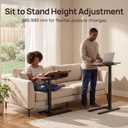 Overbed Table with Wheels, Height Adjustable Hospital Bed Table, Dual-Tiltable Rolling Laptop Desk for Bed, Hidden Casters H-Base Portable Side Table for Couch, Hospital & Home Office, 28 inches x 16 inches x 26.5 inches