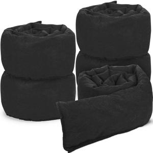 Sabary 5 Pcs Water Barrier 5 ft x 6.5 inch Absorbent Flood Barriers Home Sandless Sand Bags for Flooding Reusable Water Absorber Snake for Rain Hurricane Garage Basement Door (Black)