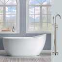Woodbridge 59" Acrylic Freestanding Bathtub Contemporary Soaking Tub with Brushed Nickel Overflow and Drain BTA1530,With Brushed Nickel-Faucet F0001BN (BTA1530+ F-0001)