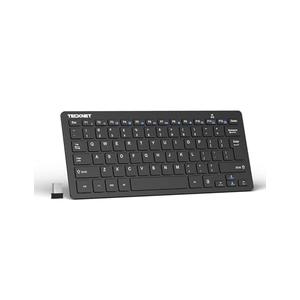 TECKNET 2.4G Wireless Keyboard - Mini Compact Keyboard with Media Hotkeys, 12-Month Battery Life, Compatible with PC, Desktop, Laptop, Smart TV - Black