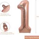 3 x TONIFUL 40 Inch Large Rose Gold Number 16 Balloons Giant Digital 16 or 61 Helium Balloons, Foil Mylar Big Number Balloons for 16th or 61st Birthday Party 16th or 61st Anniversary Supplies Decorations