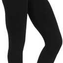 oeat Women's Opaque Fleece Lined Tights - Winter Thermal Tights with Control Top (Medium, Black)