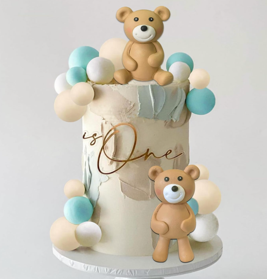 3D Bear Balls Cake Toppers for Birthday Baby Shower Party Decorations (ball)