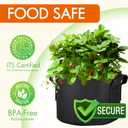 Gardzen 6-Pack 20 Gallon Grow Bags, 500G Thickened Aeration Fabric Pots with Handles, Heavy Duty Cloth Pots for Plants