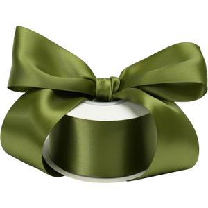Green Ribbon for Gift Wrapping Moss Green Satin Ribbon 2 Inch Dark Green Ribbon for Crafts Green Christmas Ribbon Holiday Decorations - 25Yards
