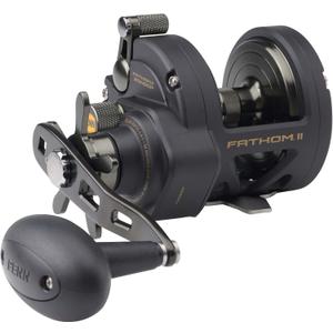 Penn Fathom II Star Drag Conventional Fishing Reel, Black Gold, 25N