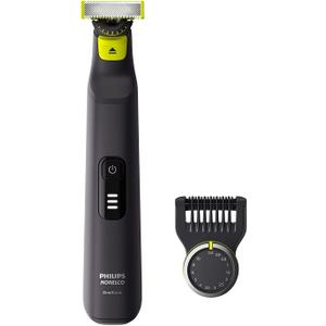 Philips Norelco OneBlade 360 Pro Hybrid Electric Shaver & Trimmer, with 12-in-1 Comb, QP6531/70 (Black/Lime Green)