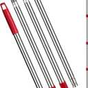 Spin Mop Replacement Handle - 4 Section Mop or Broom Handle/Stick Compatible with O Cedar Spin Mop Refills and Brooms, 30" to 59", American Threaded Joint End (Mop Head Not Included)