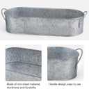 Mkono Metal Storage Basket for Toilet Tank Top Bathroom Decor, Galvanized Tray with Handle for Shelves, Farmhouse Toilet Paper Holder Organizing Bin Box for Countertop Living Room, Set of 2, Silver