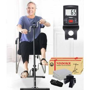 Pedal Exerciser Bike Hand Arm Leg and Knee Peddler Adjustable Fitness Equipment for Seniors, Elderly Home Pedal Exercise Bike for Total Body, with Gift Box & Monitor