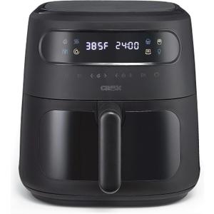 CRUX x Marshmello 8.0 QT Digital Air Fryer with TurboCrisp Technology, Touch Screen Temperature Control, Timer and Auto Shut-off, Fully Programmable, Silicone Liner Included, Black