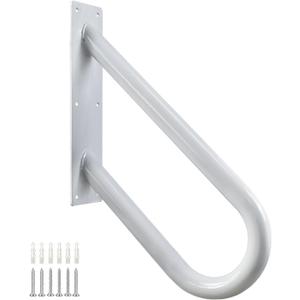 Handrails for Outdoor Steps Wall Mount, Railings for 1-2 Steps, U-Shaped Handrail with Powder Coated Finished, Stair Handrails for Garage, Porch, Yard and Garden (18" Length, White)