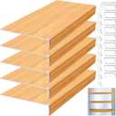 Hoolerry 5 Pcs 38 x 16 Inch Foamed PVC Wire Rack Covers for Removable Closet Decoration(Not Wood) Don't Bear Too Much Weight Pantry Shelves Covers for Bathroom Kitchen Shelving(Wood Color)