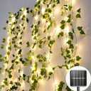 Outdoor Solar Fairy Lights, 39.3ft Ivy Fairy Lights with 120 LED String Lights, Solar Vine Lights Outdoor Weatherproof, 8 Modes Leaf Light for Garden, Balcony, Patio, Room Decoration