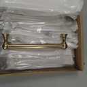 khtumeware 10 Pack 6 Inch Hole Center Brushed Brass Cabinet Pulls Heavy Duty Solid Warm Brass Cabinet Handles cabinets Dressers Kitchens Handles Bathroom cabinets
