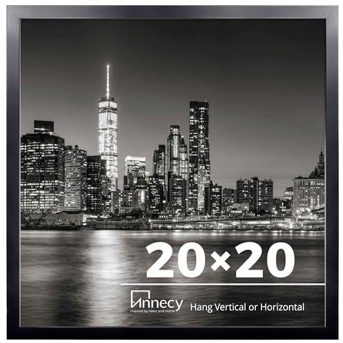 Annecy 20x20 Picture Frame Black（1 Pack）, 20 x 20 Picture Frame for Wall Decoration, Classic Black Minimalist Style Suitable for Decorating Houses, Offices, Hotels