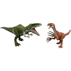 Jurassic World 2-Pack Of Dinosaur Figures Giganotosaurus & Therizinosaurus, Attack Actions