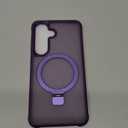 Magnetic Stand for Samsung Galaxy S25 Case [Military Grade Drop Protection] with Kickstand, Matte Translucent Slim Case for S25 6.2", Purple