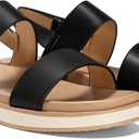 Coutgo Women's Arch Support Adjustable Strap Flat Sandals (8.5, Black)