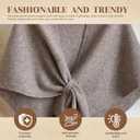 Women's Winter Knitted Shawl Wrap, Wool Cashmere Cape Cardigan Sweater Scarf (White)