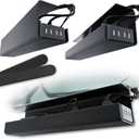 No-Screw Under Desk Cable Management Tray - Self-Adhesive Installation, Cord Management, Cable Tray, Under Desk Wire Organizer - Black Set of 2