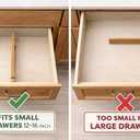 6 x Adjustable Bamboo Drawer Dividers SMALL SIZE, Expandable 1216 inch Spring Loaded Drawer Organizer for Kitchen, Dresser, Bathroom, Bedroom, Desk 6-Pack