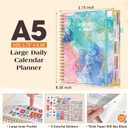 Planner 2026-2027, 18 Months Weekly and Monthly Daily Planner from January 2026 - June 2027, 5.75" x 8.38" A5 Hardcover Agenda Organizer Book 2026 with Tabs, Spiral Yearly Calendar Planners for School Work Home, Pink Blue Marble