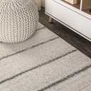 JONATHAN Y Williamsburg Minimalist Stripe Cream/Gray Indoor Area Rug, 5x8, Contemporary, Modern, Easy-Cleaning for Living Room, Bedroom, Kitchen, Pet Friendly, Non-Shedding (MOH201A-5)