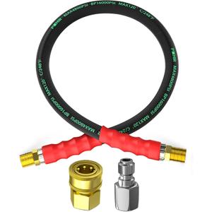 POHIR 3FT Pressure Washer Jumper Hose, 4800 PSI Pressure Washer Whip Hoses 3/8'' ID, Reel Connector with Removable Quick Connect