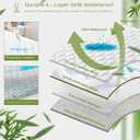 GRT King Mattress Protector Waterproof, Rayon from Bamboo, Cooling Quilted Fitted Mattress Pad, Noiseless Waterproof Mattress Cover, fits up to 21" Deep, Dust Proof White