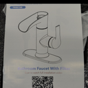 MakeFit Bathroom Faucets, Waterfall Sink Faucet with Hard Water Filter, Black Rv Bathroom Sink Faucet with 360° Swivel Spout for 1-Hole or 3-Hole, Single Handle Bathroom Sink Faucet with Pop Up Drain