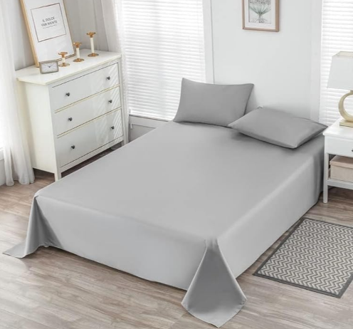 Queen Size Bed Sheet Cover, Gray