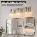 3-Light Crystal Bathroom Vanity Light Over Mirror, Nickel Modern Wall Light Fixture for Bathroom, Living Room, Bedroom, Hallway