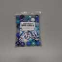 DanLingJewelry 50Pcs Random Blue Series 20mm Acrylic Round Beads Chunky Bubblegum Beads Large Ball Beads for Jewelry Bracelets Making