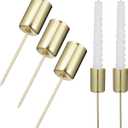Angoily 5 Pcs Candle Holder Stakes Taper Candlestick Holders, Golden Christmas CandleholdersDIY Metal Candle Stand with Spike, for Christmas Tree Table Decor Festive Party Centerpiece