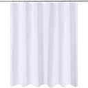 N&Y HOME Short Fabric Shower Curtain Liner 72 x 65 Shorter Length, Hotel Quality, Washable, Water Repellent, White Bathroom Curtains with Grommets, 72x65