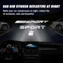 Ziciner 14 Pcs Car Decal Stickers, Auto Sport Emblem Reflective Stickers, Racing Sport Logo Waterproof Decals for Car Truck Wheel Rim Stripe Rear Bumper and Mirror Laptop Decoration (White)