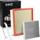 CA11895 CF10285 Engine & Cabin Air Filter Set for 2014-2021 Toyota Sequoia 5.7L, 2014-2021 Toyota Tundra 4.6L 5.7L(Flexible Panel Air Filter Only) Replace# 17801-0P100 87139-50100