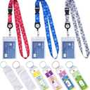 SWATOM Cruise Lanyards 9PCS Retractable Cruise Lanyard for Cruise Ship Cards, Royal Caribbean & Celebrity 2025 & 2026 Waterproof Luggage Tag Holders Set for with Detachable Badge Holder for ID Cards (7.9x2.5'' 6p+ 3 Id)