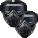 Paintball Mask Anti Fog,Airsoft Mask Full Face,Tactical Mask, Motorcycle Helmet Goggles with Removable Face Mask for Men Women (2grey)