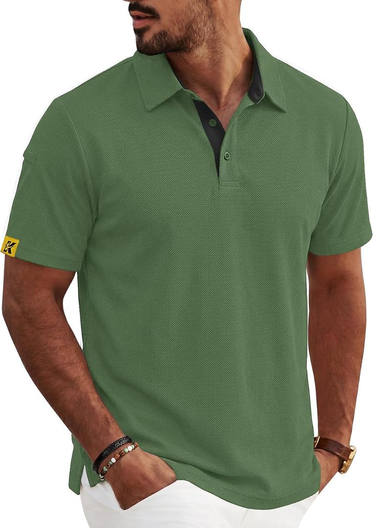 Men's Polo Shirt Moisture Wicking Golf Short Sleeve ﻿ (XL)
