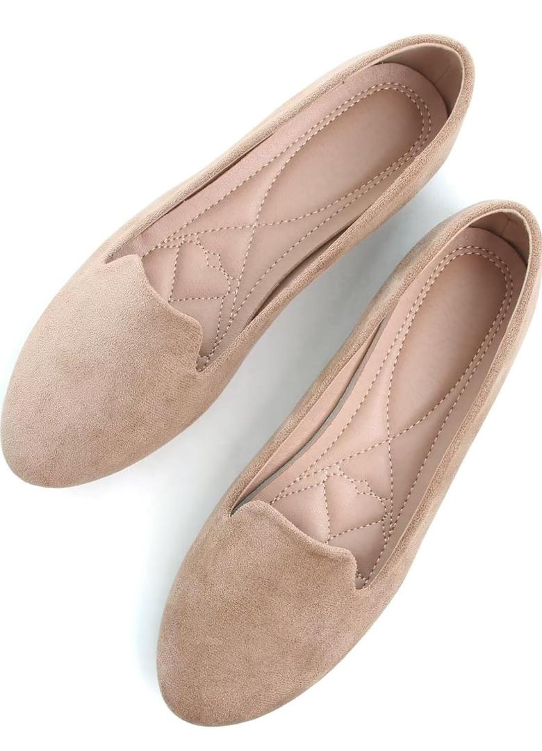 SAILING LU Women Round Toe Flats Comfortable Fashion Ballet Flat Shoes for Women Dressy Slip-ons Loafers 275(1.5)