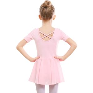 Stelle Ballet Leotards for Girls Dance Leotard with Skirt Toddler Ballet Outfit Criss-Cross Bow Back  (4T)