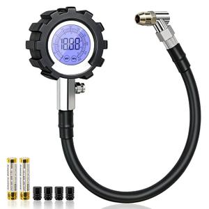 Digital Tire Pressure Gauge, 3-250 PSI Tire Gauges with Easy Read Extra-Large Backlit LED Screen for Car, Truck, Motorcycle, Bicycle Tire Pressure, Calibrated to ANSI B40.7 Grade 2A