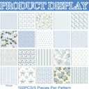100 x Tudomro 100 Pcs Blue Floral Fabric Squares Bundles 10 x 10 Inch Cotton Hydrangea Quilting Fabric Blue Spring Flower Fat Quarters Printed Cloth Quilt Patchwork Material for Sewing DIY Crafts Supplies